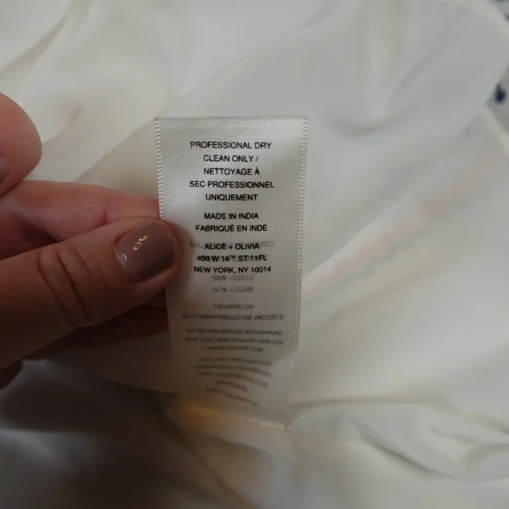 Alice Olivia Dress Womens 4 Jolene Drop Waist Mini Embroidered Boho V-Neck - Picture 5 of 10